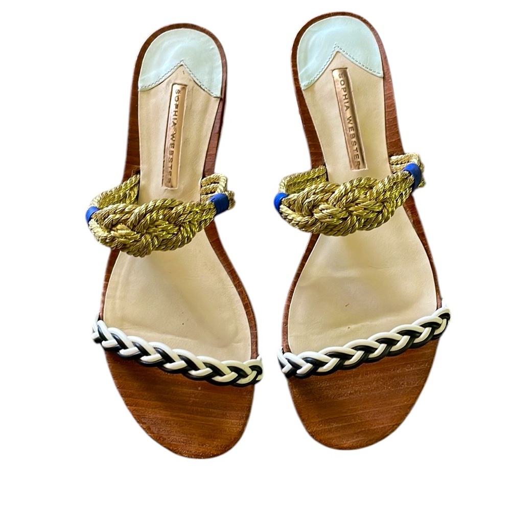 Sophia Webster Nautical Braided rope slide sandals